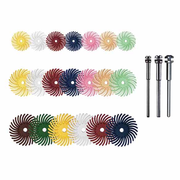 Precision Thermoplastic Rotary Cleaning and Polishing Tool 7/8 Inch TC 4-PLY Radial Bristle Discs 6 Pack Dedeco Sunburst Ultra-Fine 1 Micron 